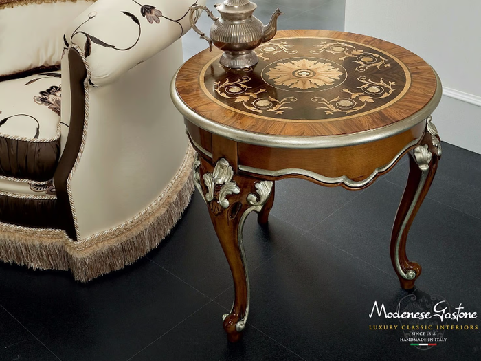 13646 - Round wooden side table _ Modenese Luxury Interiors